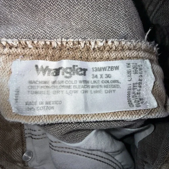 Vintage Wrangler Jeans Cowboy Cut 13MWZBW Brown Men's 34x30 Rodeo Western Wear - Picture 8 of 14